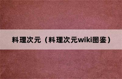 料理次元（料理次元wiki图鉴）