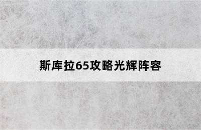 斯库拉65攻略光辉阵容