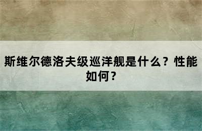 斯维尔德洛夫级巡洋舰是什么？性能如何？