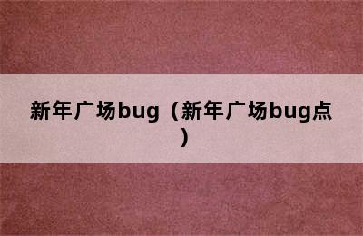 新年广场bug（新年广场bug点）