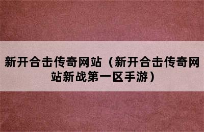 新开合击传奇网站（新开合击传奇网站新战第一区手游）