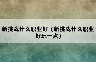 新挑战什么职业好（新挑战什么职业好玩一点）