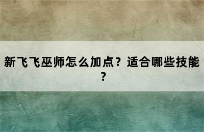 新飞飞巫师怎么加点？适合哪些技能？