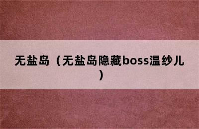 无盐岛（无盐岛隐藏boss温纱儿）