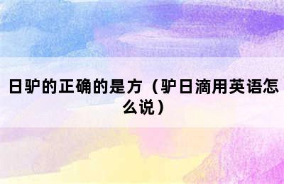 日驴的正确的是方（驴日滴用英语怎么说）