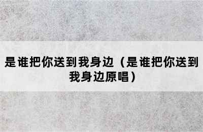 是谁把你送到我身边（是谁把你送到我身边原唱）