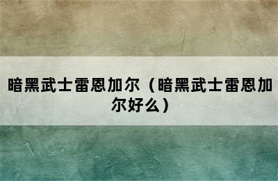 暗黑武士雷恩加尔（暗黑武士雷恩加尔好么）