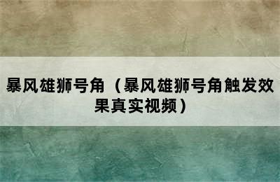 暴风雄狮号角（暴风雄狮号角触发效果真实视频）