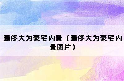 曝佟大为豪宅内景（曝佟大为豪宅内景图片）