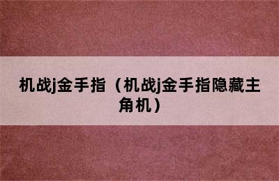 机战j金手指（机战j金手指隐藏主角机）