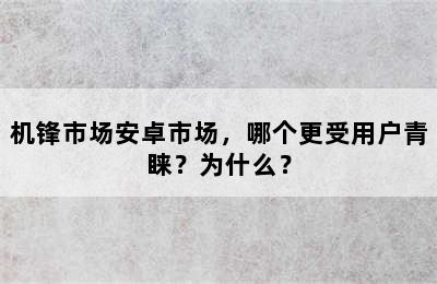 机锋市场安卓市场，哪个更受用户青睐？为什么？