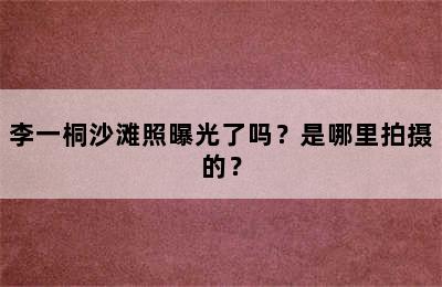 李一桐沙滩照曝光了吗？是哪里拍摄的？