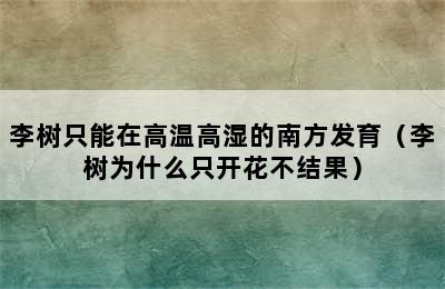 李树只能在高温高湿的南方发育（李树为什么只开花不结果）