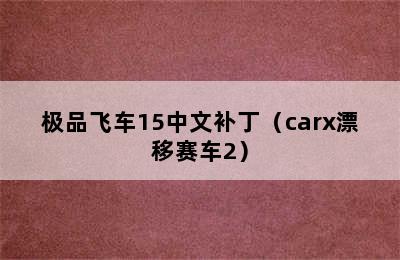 极品飞车15中文补丁（carx漂移赛车2）