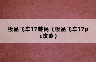 极品飞车17游民（极品飞车17pc攻略）