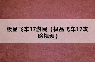 极品飞车17游民（极品飞车17攻略视频）