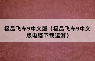 极品飞车9中文版（极品飞车9中文版电脑下载逗游）