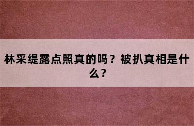 林采缇露点照真的吗？被扒真相是什么？