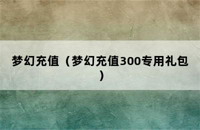 梦幻充值（梦幻充值300专用礼包）