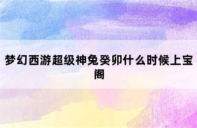 梦幻西游超级神兔癸卯什么时候上宝阁