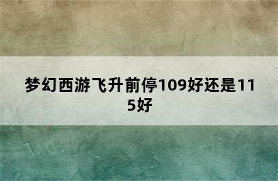 梦幻西游飞升前停109好还是115好