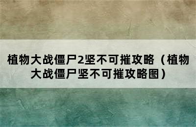 植物大战僵尸2坚不可摧攻略（植物大战僵尸坚不可摧攻略图）