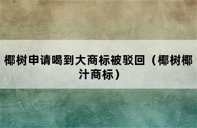 椰树申请喝到大商标被驳回（椰树椰汁商标）