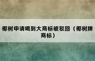 椰树申请喝到大商标被驳回（椰树牌商标）