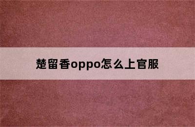 楚留香oppo怎么上官服