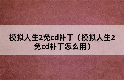 模拟人生2免cd补丁（模拟人生2免cd补丁怎么用）