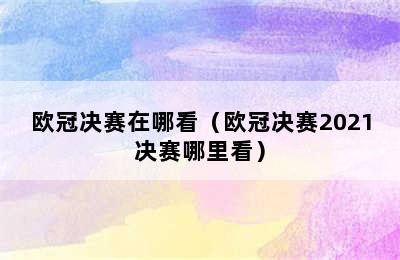 欧冠决赛在哪看（欧冠决赛2021决赛哪里看）