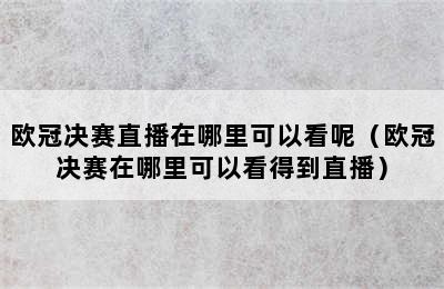 欧冠决赛直播在哪里可以看呢（欧冠决赛在哪里可以看得到直播）