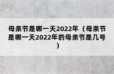 母亲节是哪一天2022年（母亲节是哪一天2022年的母亲节是几号）