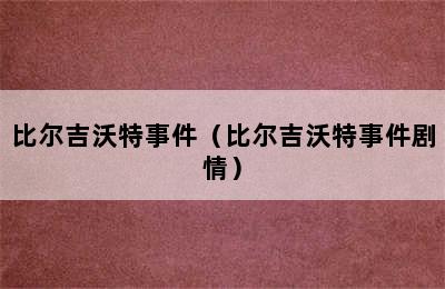 比尔吉沃特事件（比尔吉沃特事件剧情）