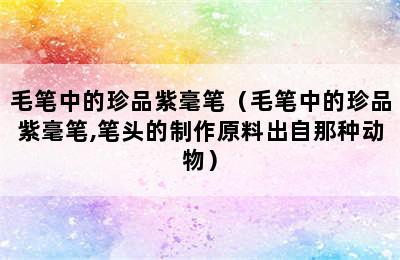 毛笔中的珍品紫毫笔（毛笔中的珍品紫毫笔,笔头的制作原料出自那种动物）