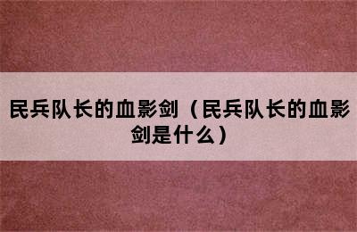 民兵队长的血影剑（民兵队长的血影剑是什么）