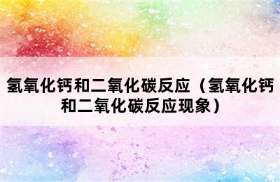 氢氧化钙和二氧化碳反应（氢氧化钙和二氧化碳反应现象）