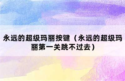 永远的超级玛丽按键（永远的超级玛丽第一关跳不过去）