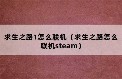 求生之路1怎么联机（求生之路怎么联机steam）