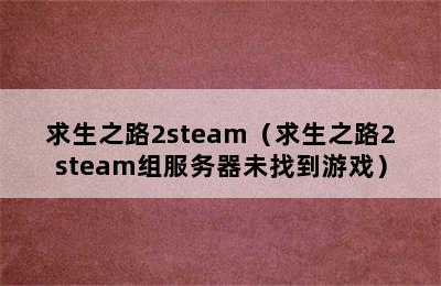 求生之路2steam（求生之路2steam组服务器未找到游戏）