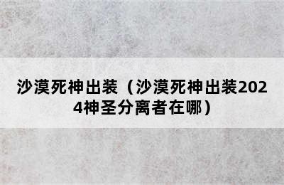 沙漠死神出装（沙漠死神出装2024神圣分离者在哪）