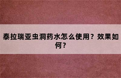 泰拉瑞亚虫洞药水怎么使用？效果如何？