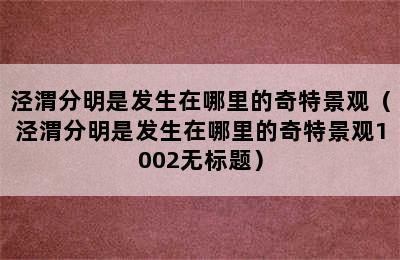 泾渭分明是发生在哪里的奇特景观（泾渭分明是发生在哪里的奇特景观1002无标题）