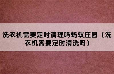 洗衣机需要定时清理吗蚂蚁庄园（洗衣机需要定时清洗吗）