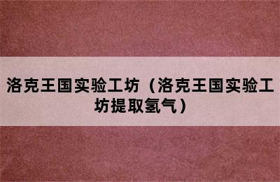 洛克王国实验工坊（洛克王国实验工坊提取氢气）