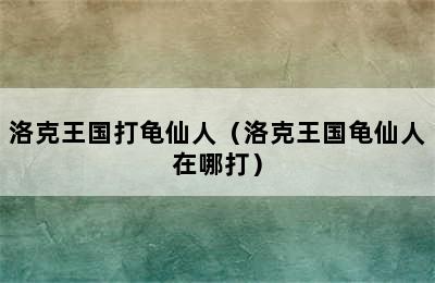 洛克王国打龟仙人（洛克王国龟仙人在哪打）