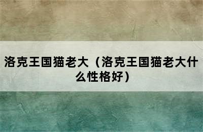 洛克王国猫老大（洛克王国猫老大什么性格好）