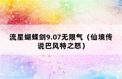 流星蝴蝶剑9.07无限气（仙境传说巴风特之怒）