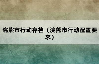 浣熊市行动存档（浣熊市行动配置要求）