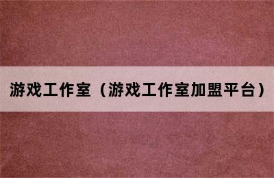 游戏工作室（游戏工作室加盟平台）